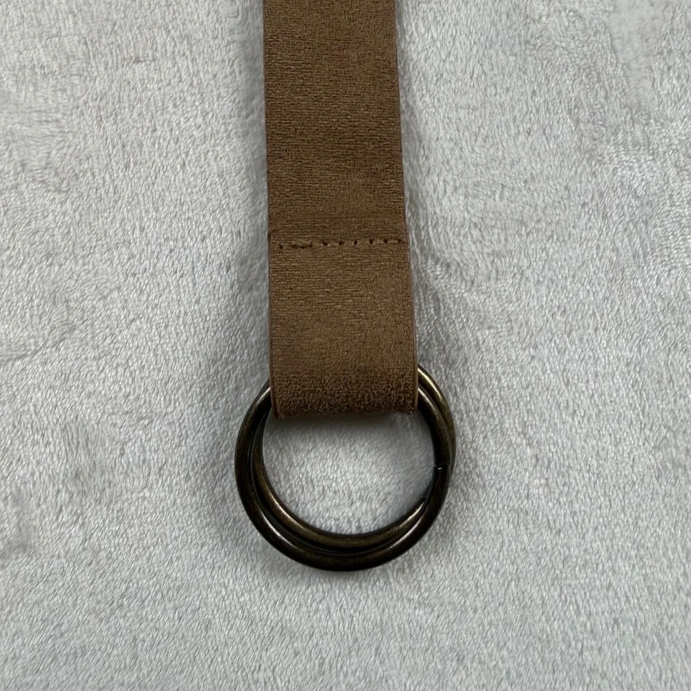 Faux Suede Fringe Belt Womens OS Brown Double Ring Boho Western Rustic Unbranded